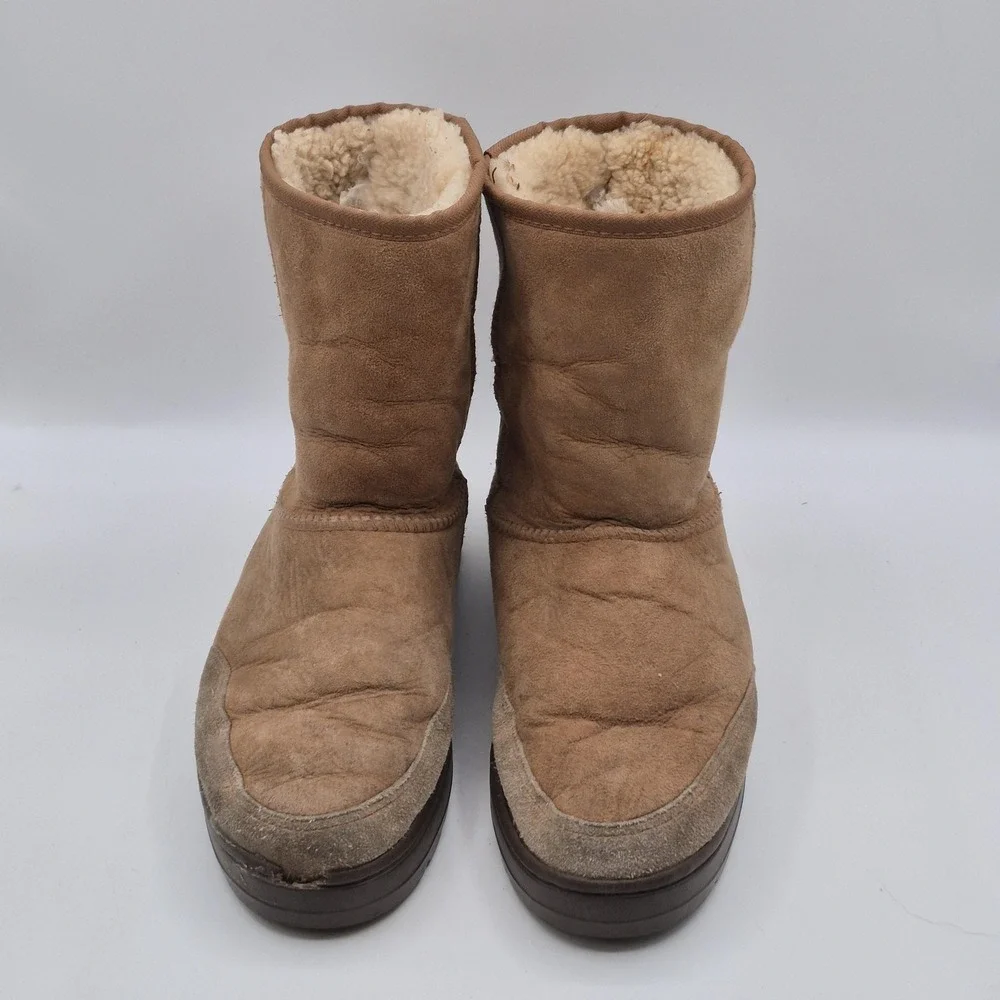 UGG Australia‎ Boots Womens Size 8 Brown Suede Shearling Lined Mid Calf Winter